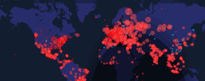 Global threat activity heatmap